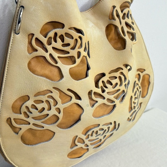 VTG Handmade One of a Kind Artisan Tooled Leather Floral Rose Shoulder Bag Purse - Picture 16 of 16